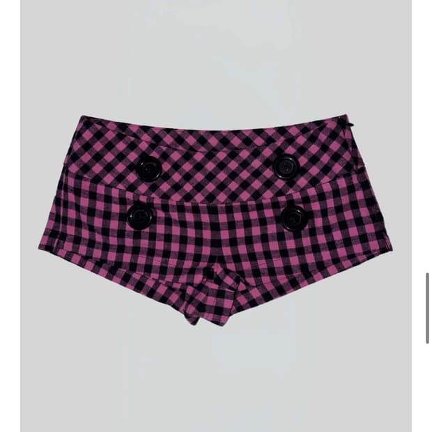 스컬프터 New Emo Gingham Micro Shorts체크 핑크