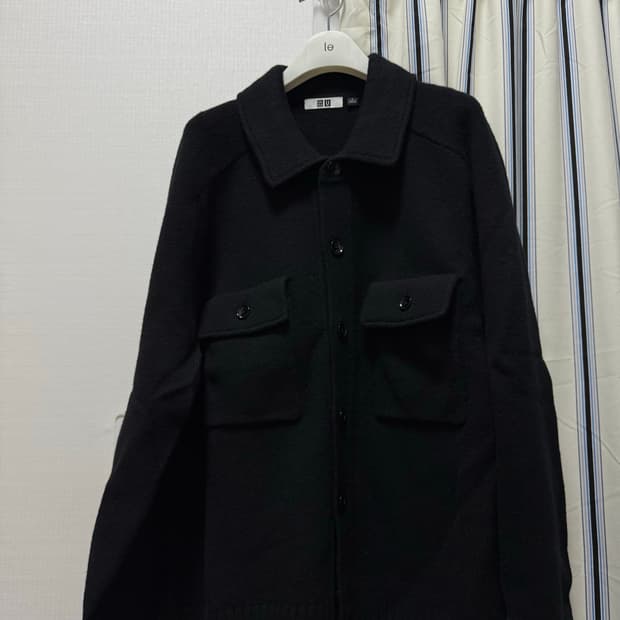 유니클로 U 램스울 니트재킷 블랙 L사이즈