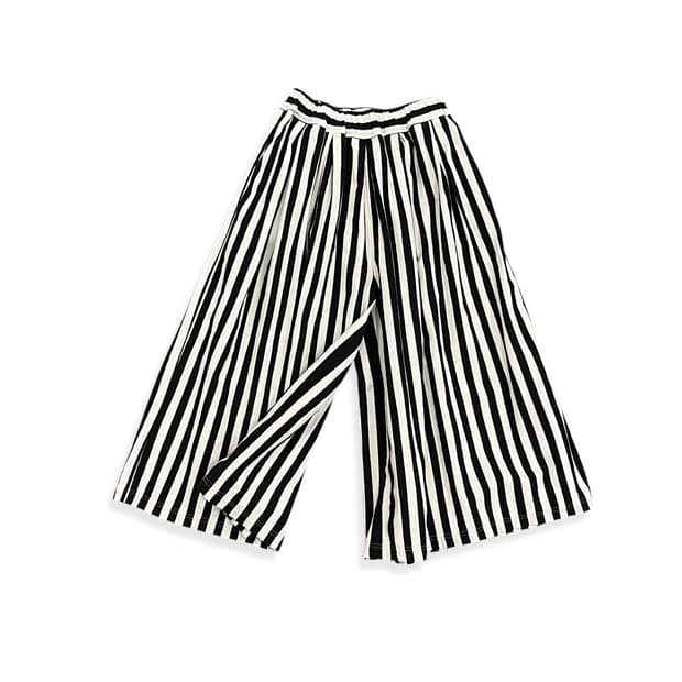 Cotton Stripe Wide Pants
