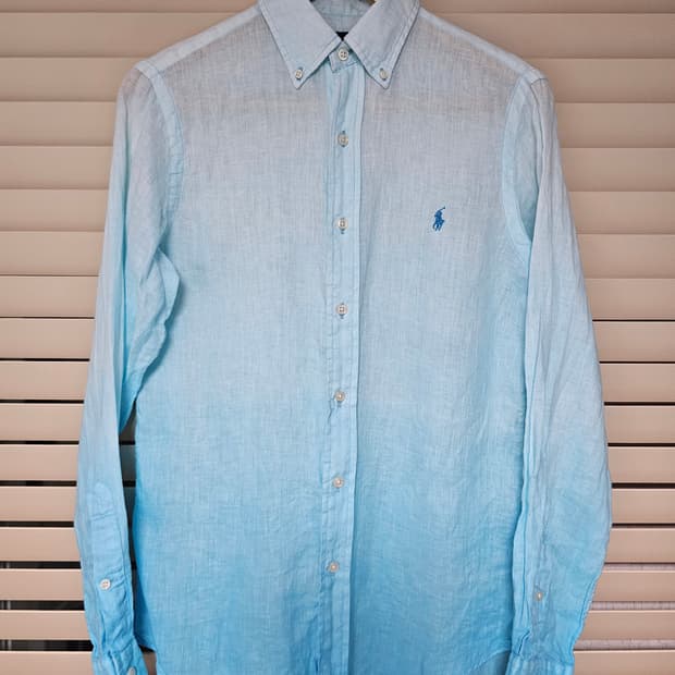 폴로 랄프로렌 린넨 셔츠 하늘색 XS(여성55~66)