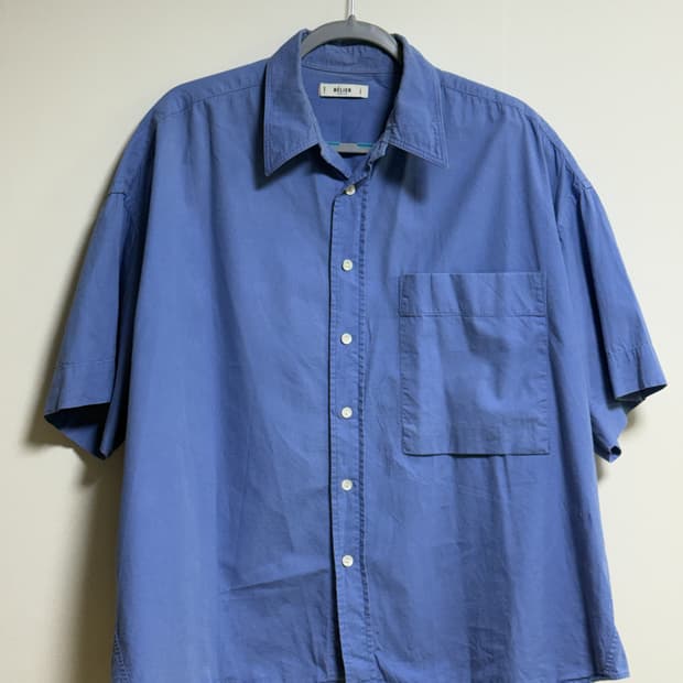 [L] 벨리에 가르송 옥스포드 하프 셔츠/반팔 셔츠 (블루)