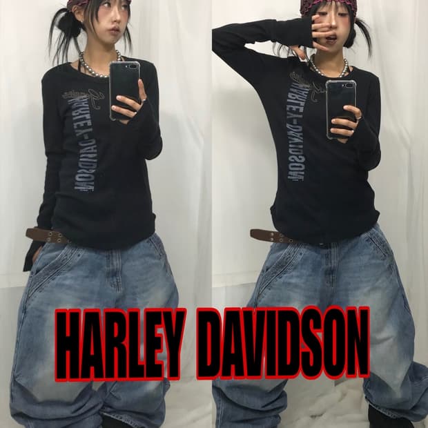 < Harley-Davidson Printing L/S >