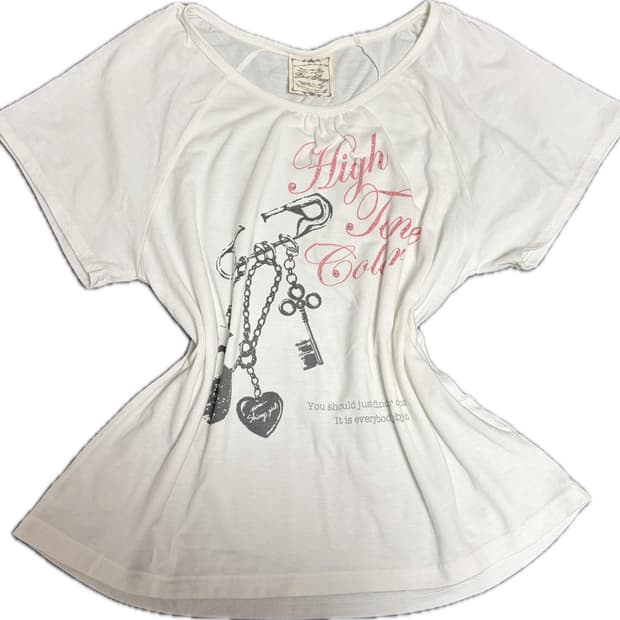 키&클립 프린팅 빈티지 카훌넥 