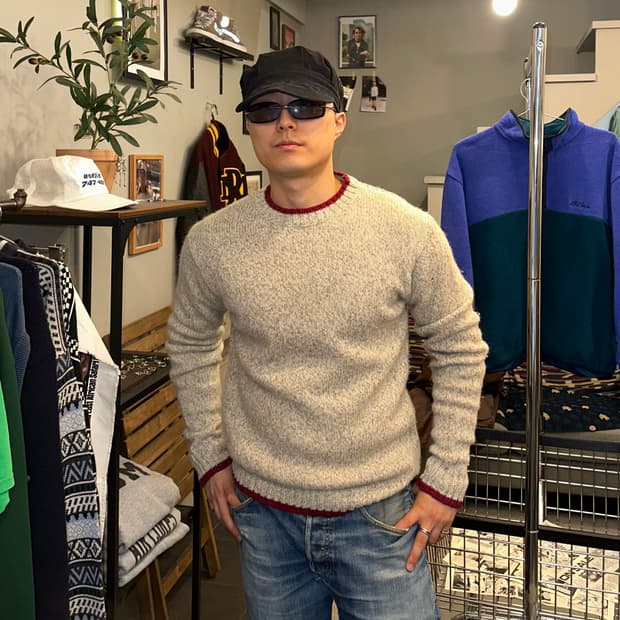 Old Beams wool line detail knitwear 