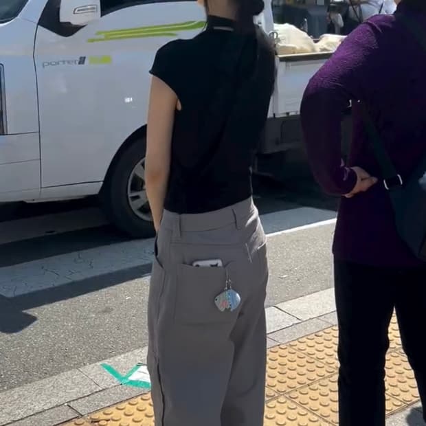 h&m 그레이 카고바지 코디