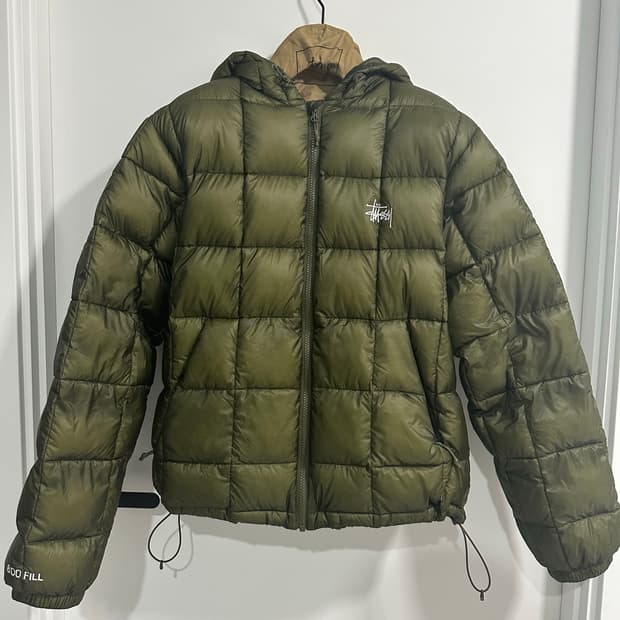 [M] 스투시 미드웨이트 후드 올리브