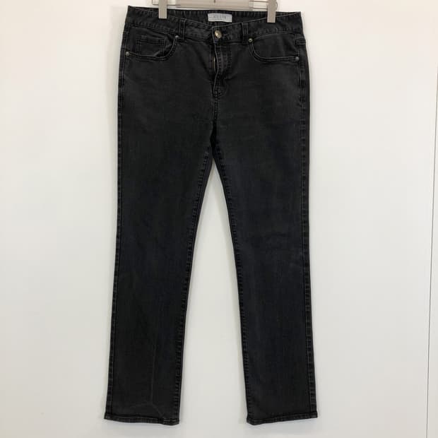 게스 프리미엄 블랙패치 흑청 데님진 34 인치 스판