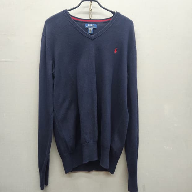 폴로랄프로렌 피마코튼 로고 니트 M