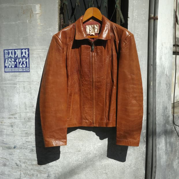 70’s Cevy’s 패널 히피 레더 자켓