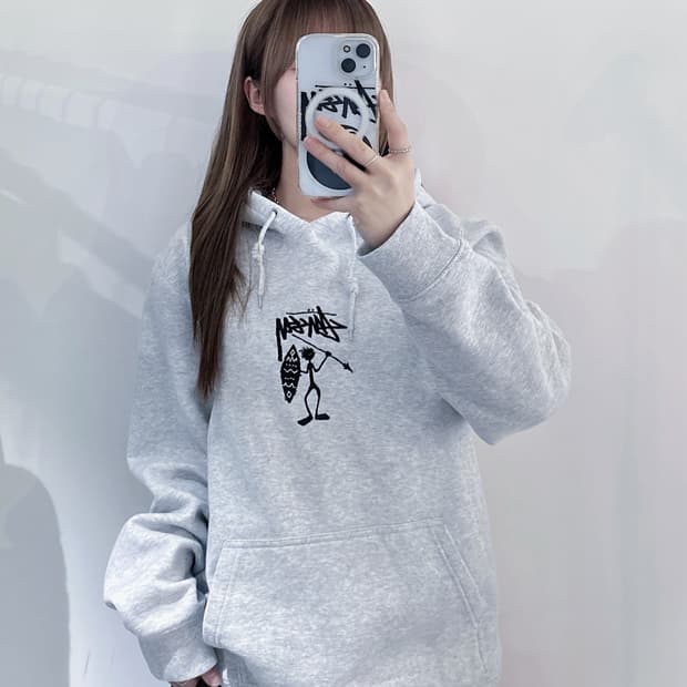 스투시 그레이 트라이브맨 후드