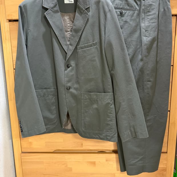 러프사이드 24ss 클럽자켓 상+하의 세트 차콜