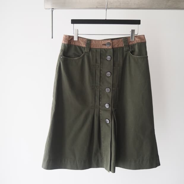 Calms leather trim skirt