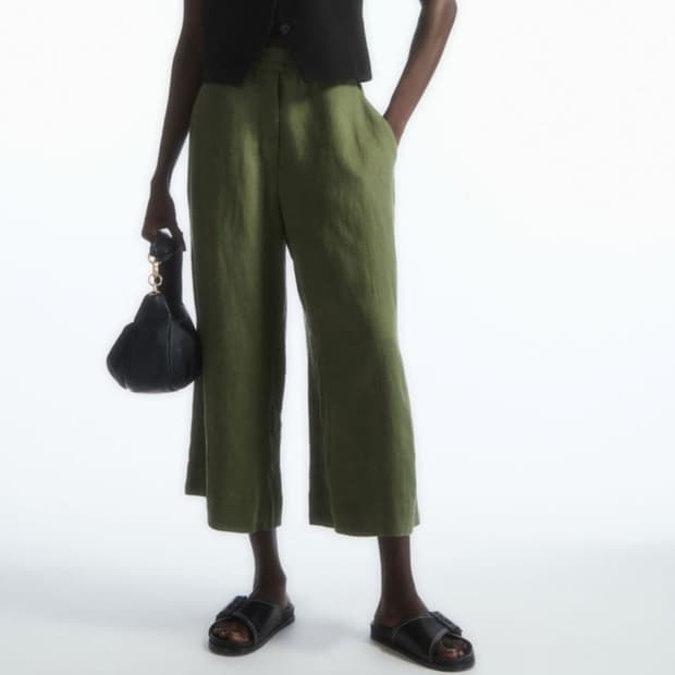코스 COS 23 린넨 백 밴딩 큐롯 팬츠