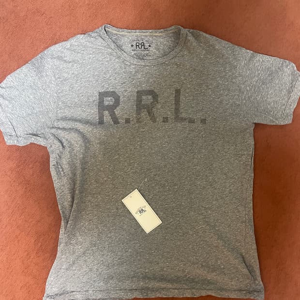[M] rrl 로고 티셔츠 그레이