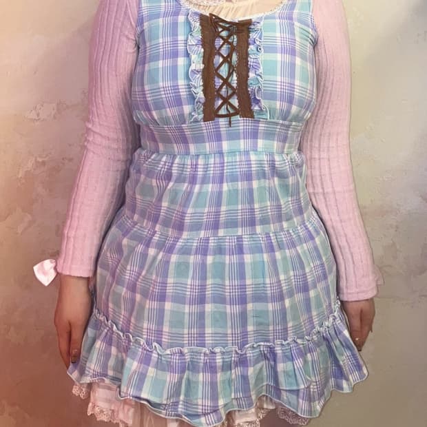 디어마이러브 체크 미니원피스