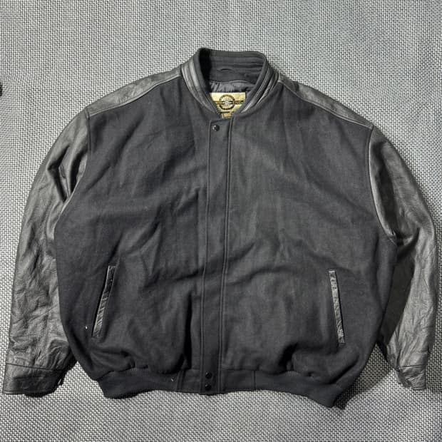 빈티지 바시티 자켓 블랙 ( 5XL/OLD-7954 )