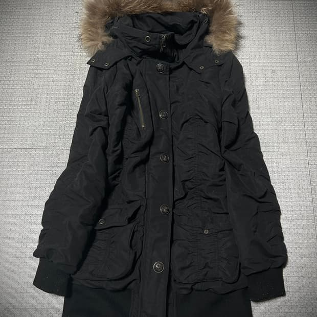 *Rare design* 2000s Y2K 블랙 셔링 퍼 울프죠 기믹자켓