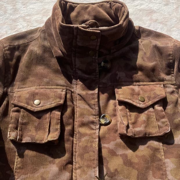 하와이안 코듀로이 브라운 카모 필드자켓