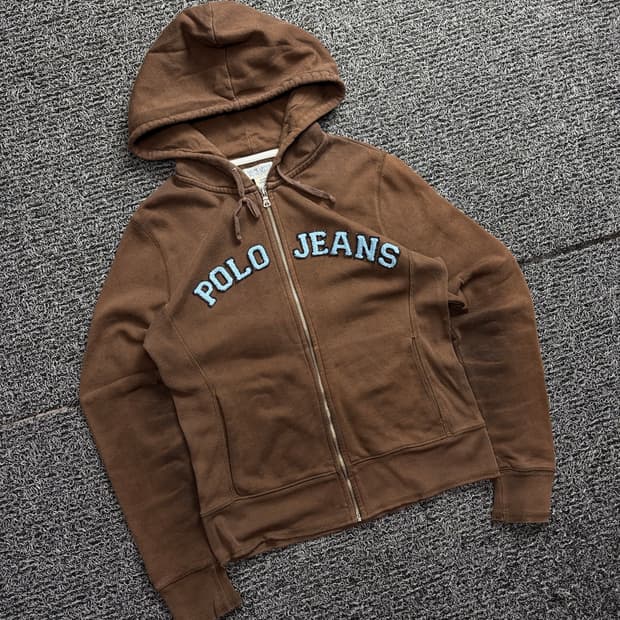 폴로 랄프로렌 아치로고 올드스쿨 브라운 후드 집업 2046