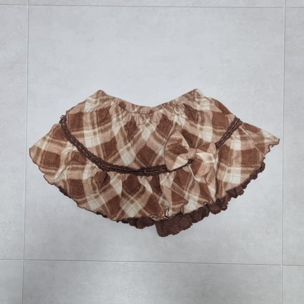 세트) lizlisa 리즈리사 아가일 리본 스커트 큐롯 니트 반바지 멜빵