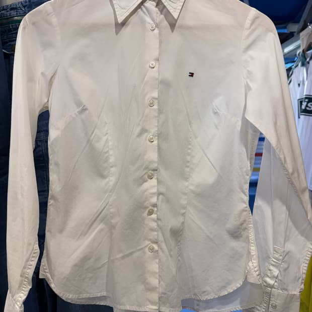 타미힐피거 화이트 블라우스 셔츠
