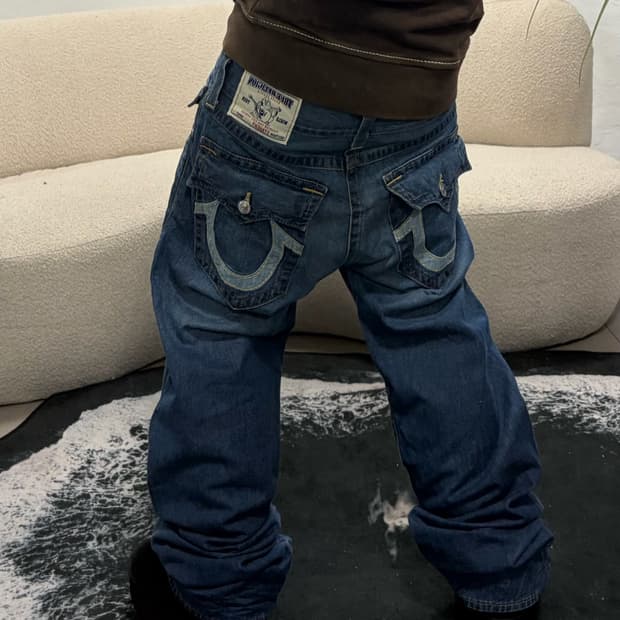 90s TRUERELIGION 데님 홀스슈 스트레이트핏 데님팬츠