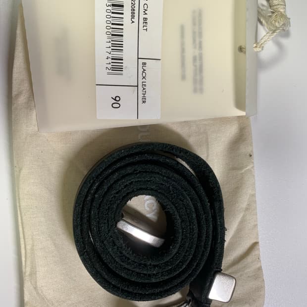 Our Legacy 2cm belt black leather 90size