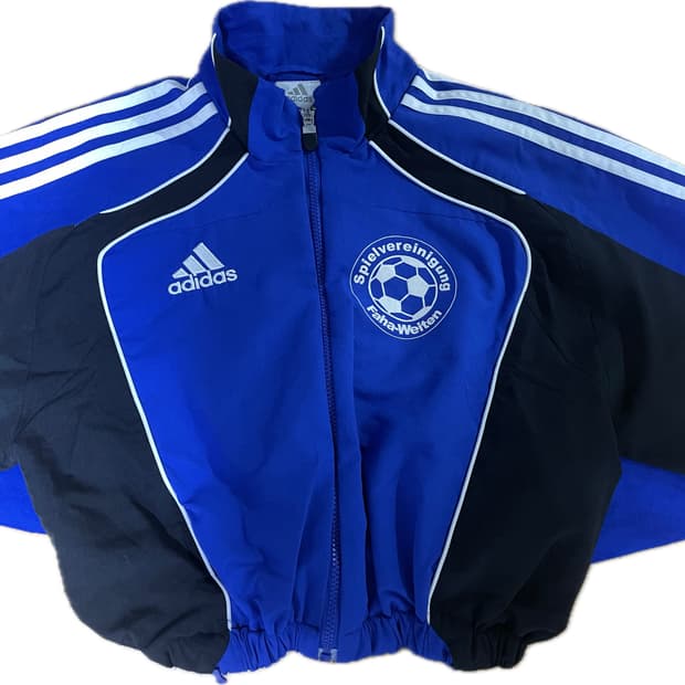 아디다스 블루 파란색 트랙 재킷 바람막이 자켓 블록코어 트레이닝 (착용샷