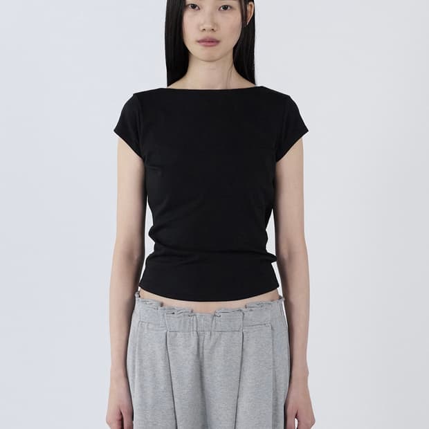 세릭 드레이프 백리스 탑 cerric draped backless top