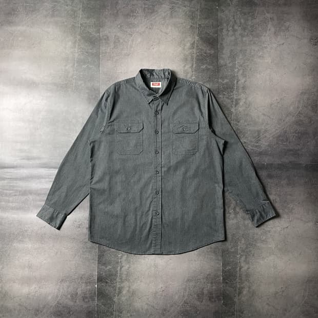WRANGLER 랭글러 빈티지 그레이 코튼 워크 셔츠 A00612