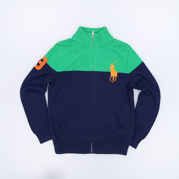 [L] 폴로 랄프로렌 빈티지 치프키프 빅와펜 니트 집업 자켓 3862