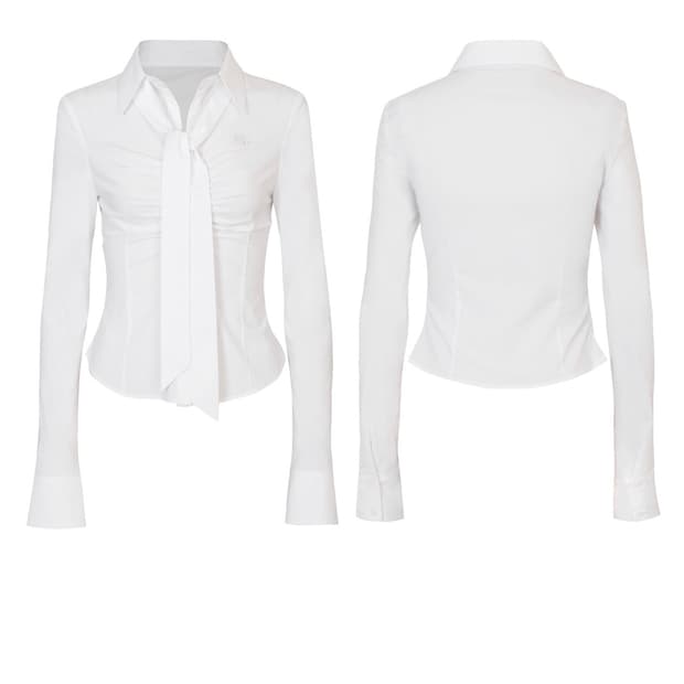 페인오어플레저 페오플 비비안 스카프 셔츠 화이트 M