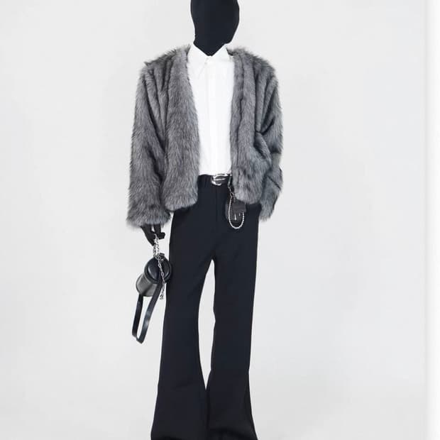 VE2 / 인조 밍크 퍼 가디건 자켓 / 2xl