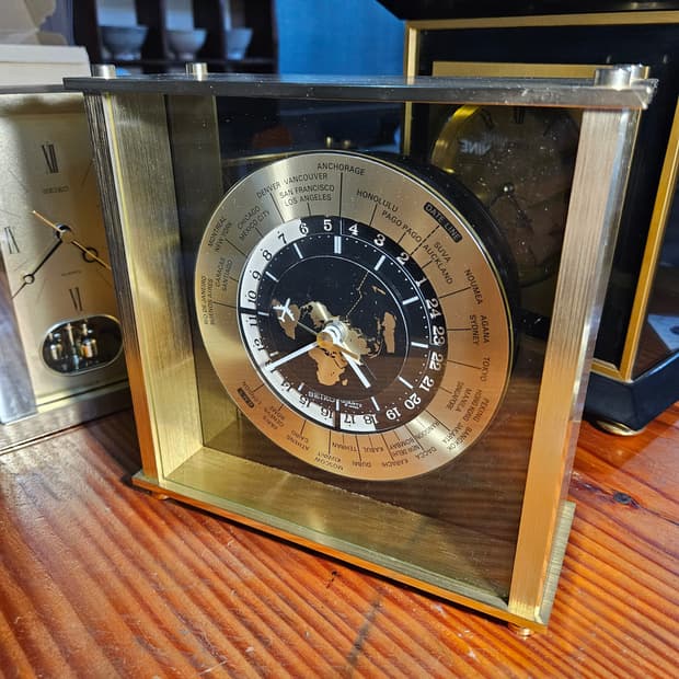 황동 제작, seiko 세이코  월드타임 빈티지 탁상시계