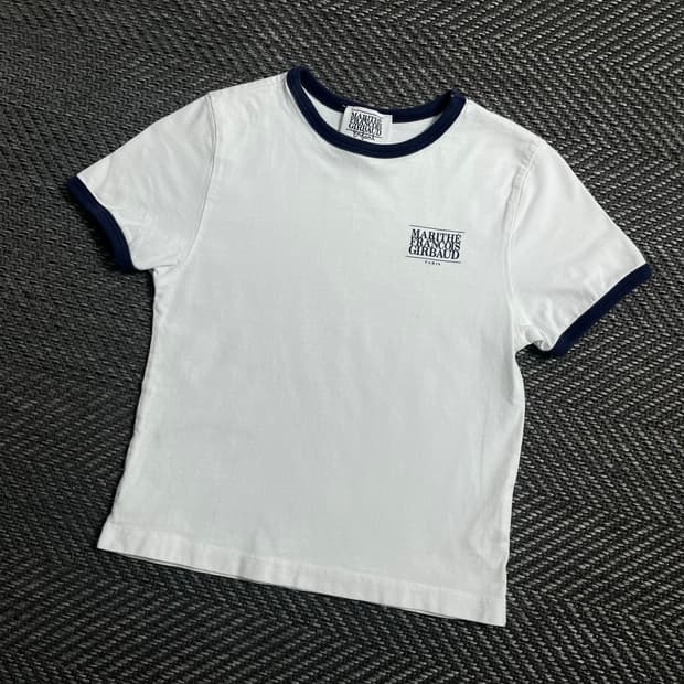 마리떼 프랑소와 저버 우먼스 배색 링거 반팔 티셔츠y 4378