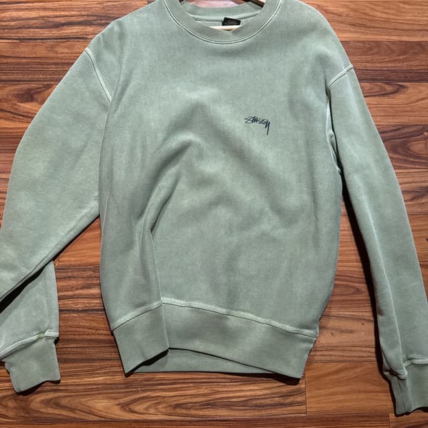 스투시 워시드 그린 맨투맨 (M) 