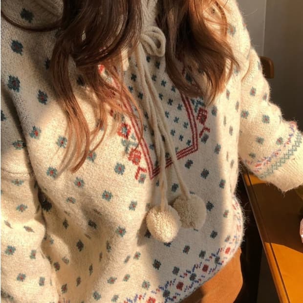 <재고정리> 새제품 빈티지 노르딕 방울 가디건 (크리스마스 니트 강추)