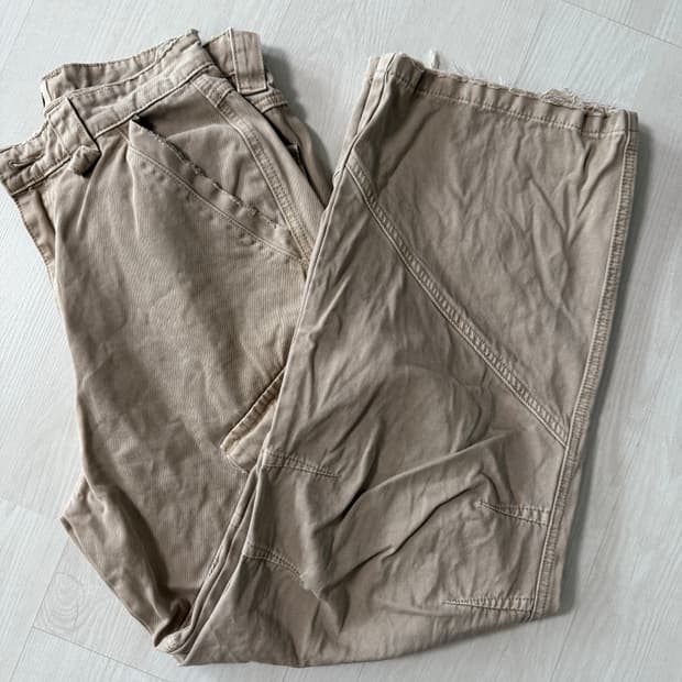 보세 데미지 카고 면바지 베이지