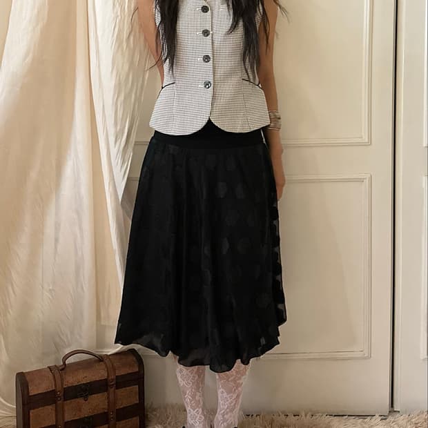 rose bloom organza puff skirt
