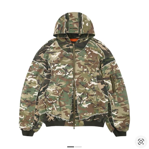 급처 새상품)프로젝트gr 리워크 후드봄버 카모 2사이즈