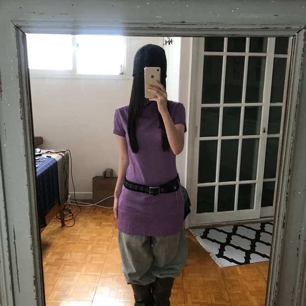 vintage pearl purple knit