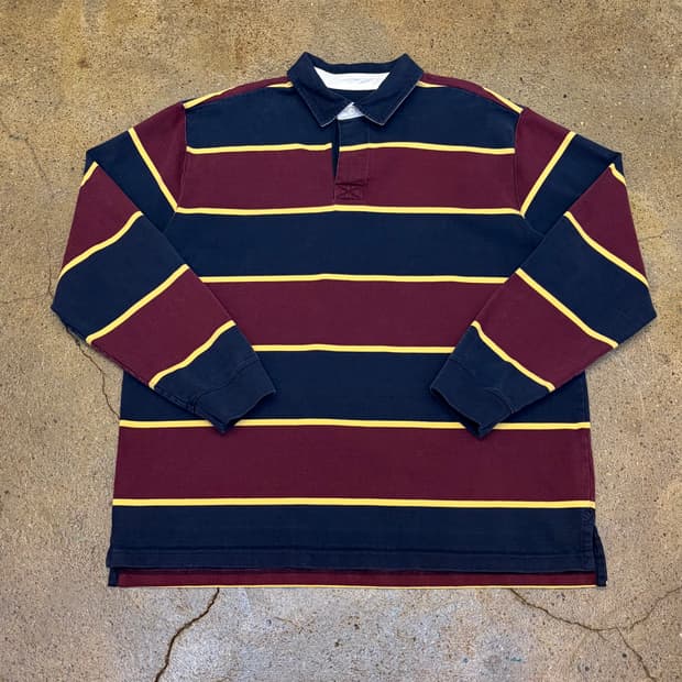 00s 미국 빈티지 엘엘빈 스트라이프 헤비코튼 럭비티
