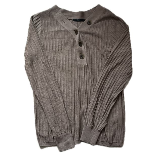 초코맛 브라운 골지 롱슬리브