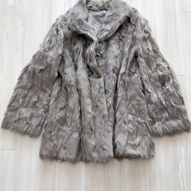 Warm silver fox fur coat