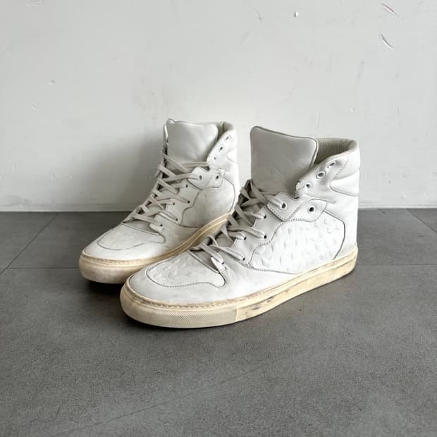 발렌시아가 모노크롬 화이트 레더 하이탑 280