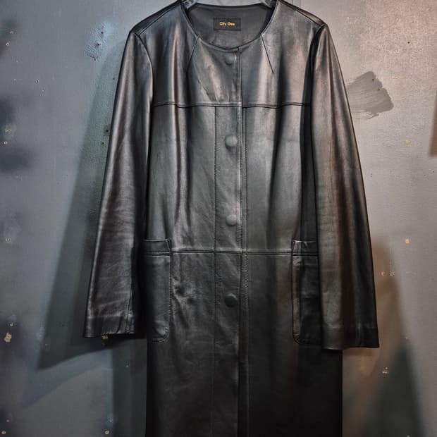City Gee 여성 양가죽 코트 블랙 66 새거수준