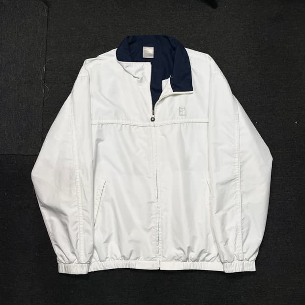 00s 나이키 올드스쿨 테니스 로고 화이트 트랙자켓 바람막이 XL