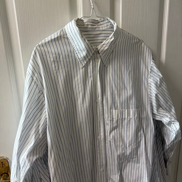 메종마르지엘라 mm6 스트라이프 프릴 셔츠