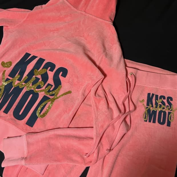 쥬시꾸뛰르 셋업 xs 핑크 hawaii 키스모아이 made in usa