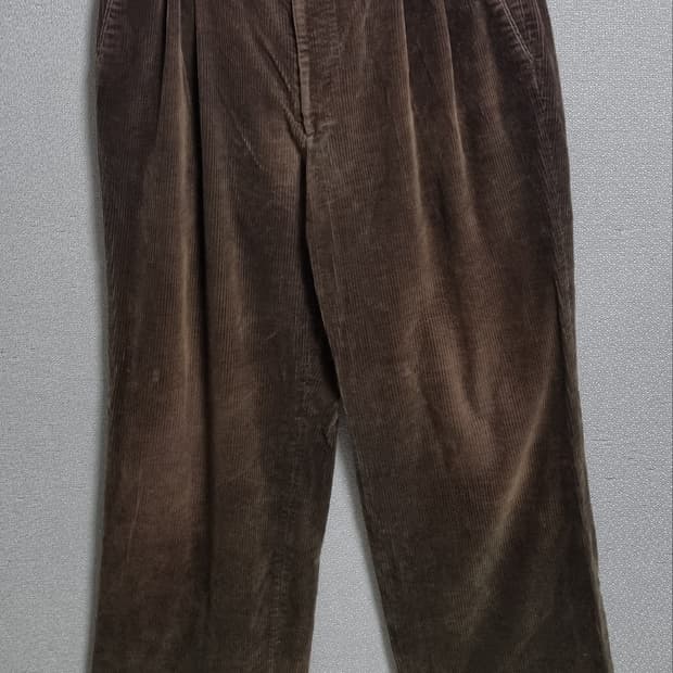 XL (34) 입생로랑 빈티지 브라운 코듀로이 팬츠